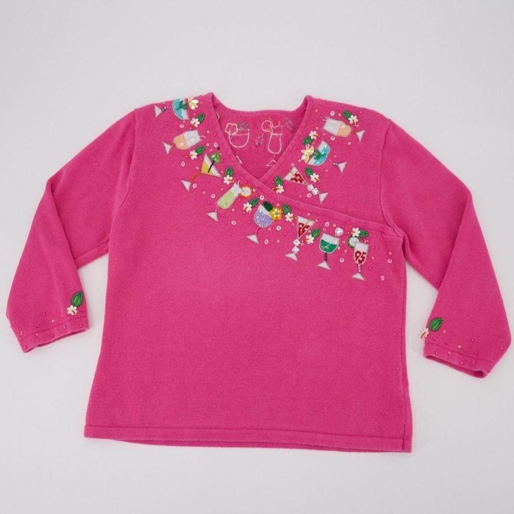 Vintage Jack B Quick hot pink cocktail sweater